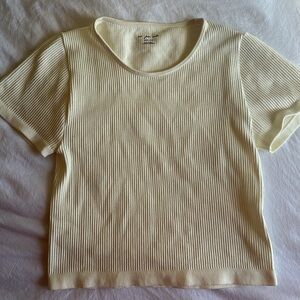Ribbed cropped out from under tee